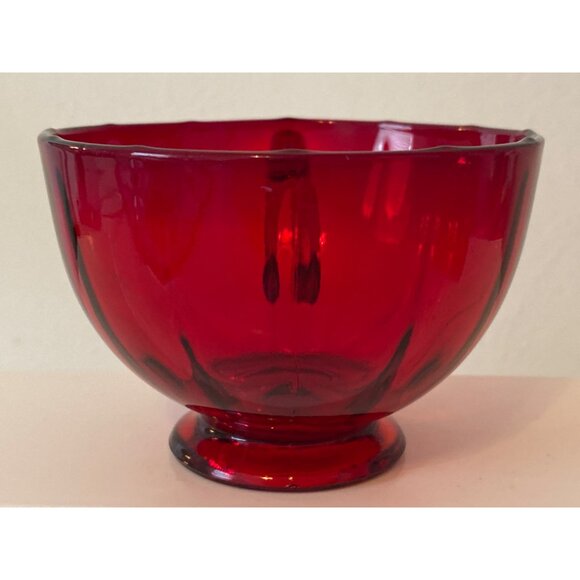 Tea Cup Handle Ruby Red Glass Footed Base Replacement Vintage Unmarked - Picture 4 of 11